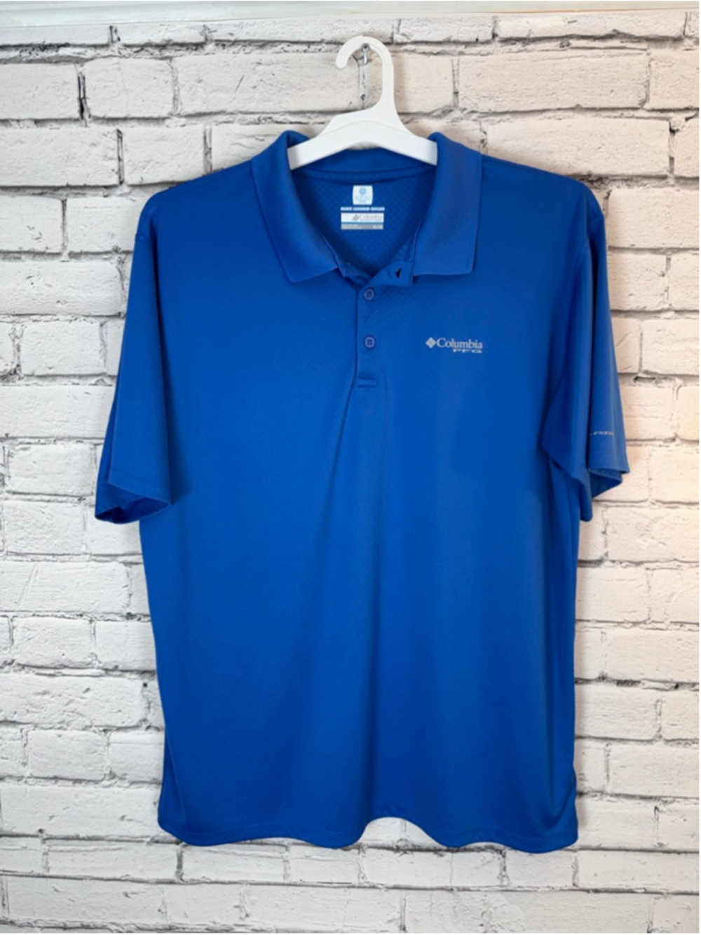 Men's Columbia PFG Polo Shirt size XL Blue Omni-Freeze Zero Polo Shirt SPF